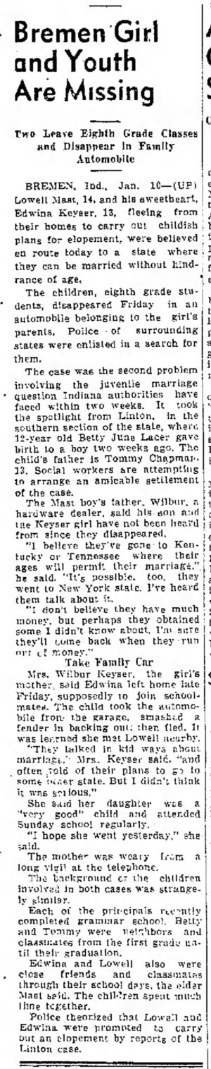 Mast elopement - Logansport_Pharos_Trib - Jan_10_1938