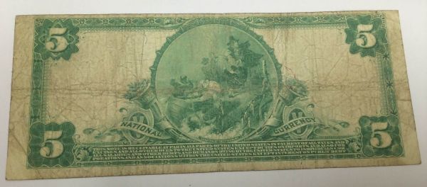 Plymouth 1902 5 dollar - back