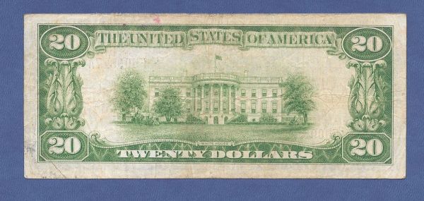 Plymouth 1929 20 dollar - back