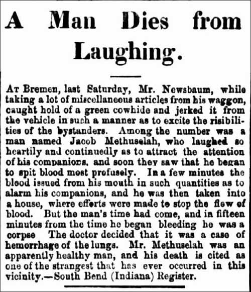 Bremen man dies from laughing
