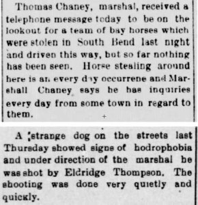 Town marshal clippings - 1901