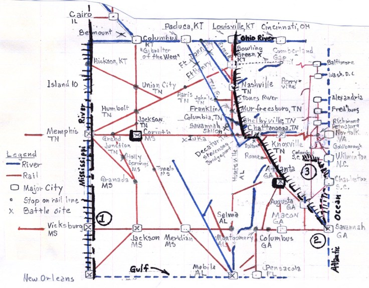 Linear map of Confederacy