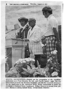 news article on standpipe dedication