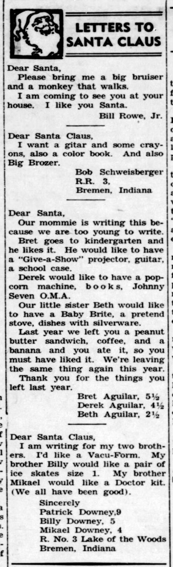 1964 letters to Santa - Enquirer - 24 Dec 1964