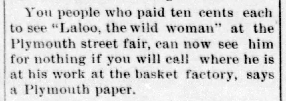1904 Laloo the Wild Woman - Enquirer - Aug_11__1904_